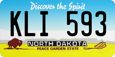 ND license plate KLI593