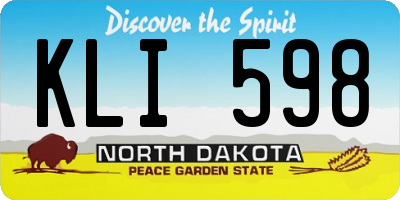 ND license plate KLI598