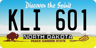 ND license plate KLI601