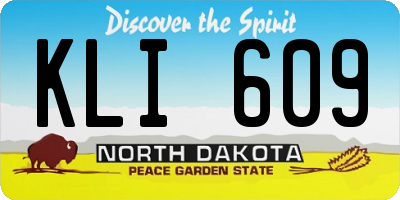 ND license plate KLI609