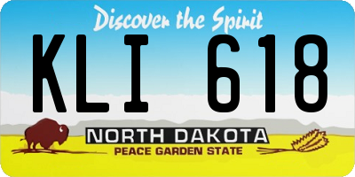 ND license plate KLI618