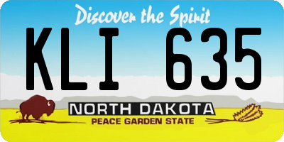 ND license plate KLI635
