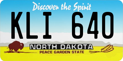 ND license plate KLI640