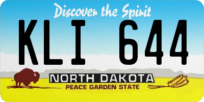 ND license plate KLI644