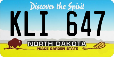 ND license plate KLI647