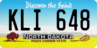 ND license plate KLI648