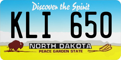ND license plate KLI650