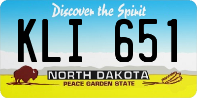 ND license plate KLI651