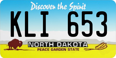 ND license plate KLI653