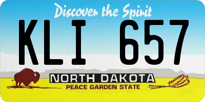 ND license plate KLI657