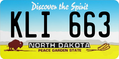 ND license plate KLI663