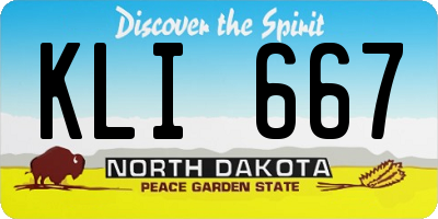 ND license plate KLI667