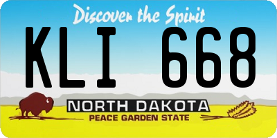 ND license plate KLI668