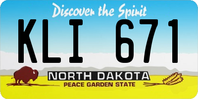 ND license plate KLI671
