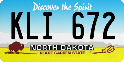ND license plate KLI672