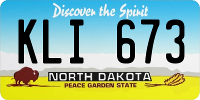 ND license plate KLI673