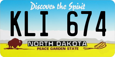 ND license plate KLI674