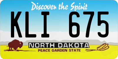 ND license plate KLI675