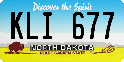ND license plate KLI677