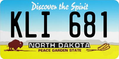 ND license plate KLI681