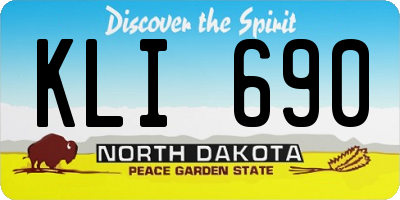 ND license plate KLI690