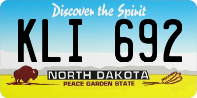 ND license plate KLI692