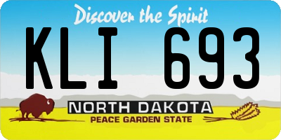 ND license plate KLI693