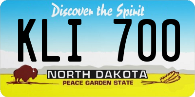 ND license plate KLI700