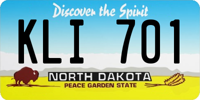 ND license plate KLI701