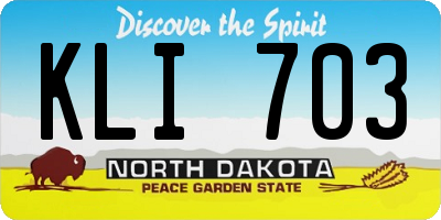 ND license plate KLI703