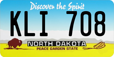 ND license plate KLI708