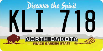 ND license plate KLI718