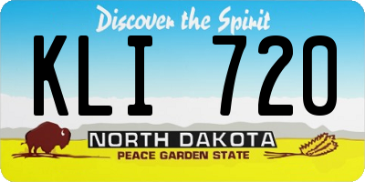 ND license plate KLI720