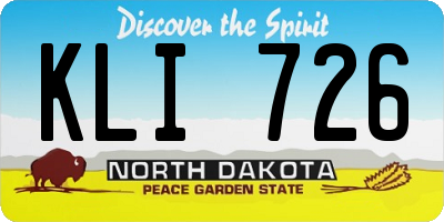 ND license plate KLI726