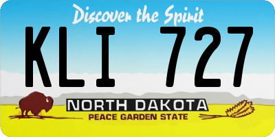 ND license plate KLI727