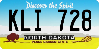 ND license plate KLI728