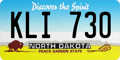 ND license plate KLI730