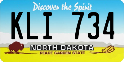 ND license plate KLI734