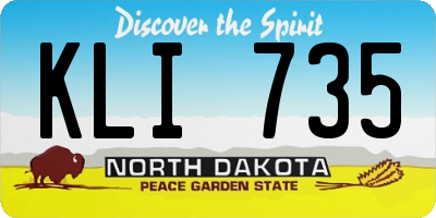 ND license plate KLI735