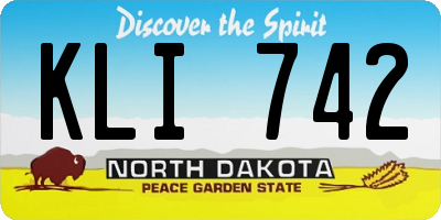 ND license plate KLI742