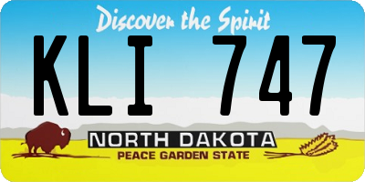 ND license plate KLI747