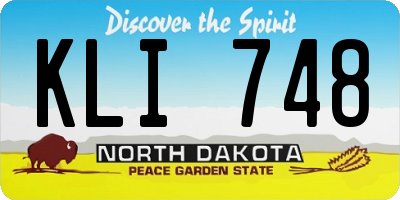 ND license plate KLI748