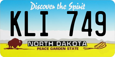 ND license plate KLI749