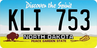 ND license plate KLI753