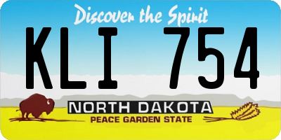 ND license plate KLI754