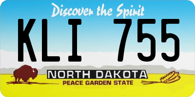 ND license plate KLI755