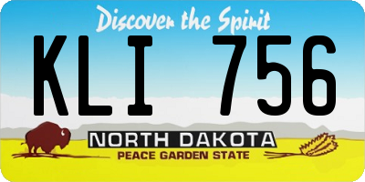 ND license plate KLI756