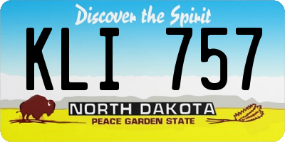ND license plate KLI757