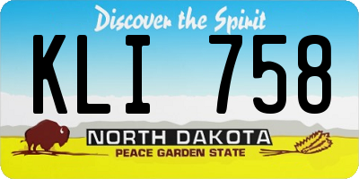 ND license plate KLI758