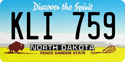 ND license plate KLI759